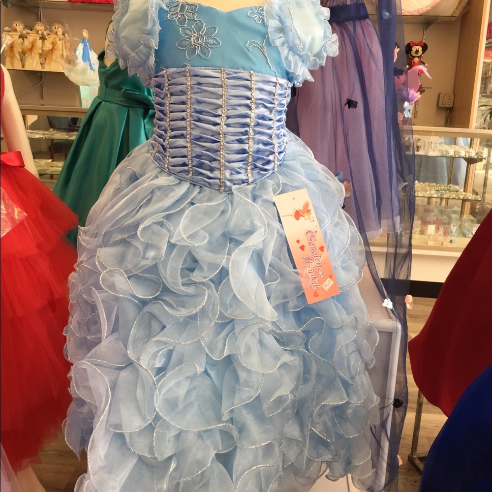Sky blue ruffle dress